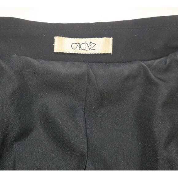 Cache Black Tuxedo 12 Silk Trim Jacket Lined Classic Blazer Womens Single Breast - Picture 7 of 12